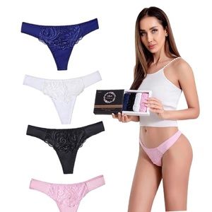 🆕 (4 PCs) Lace Thong in Box